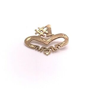 Vintage 14K Yellow Gold #1 Number One Mom Heart Love Themed Pendant